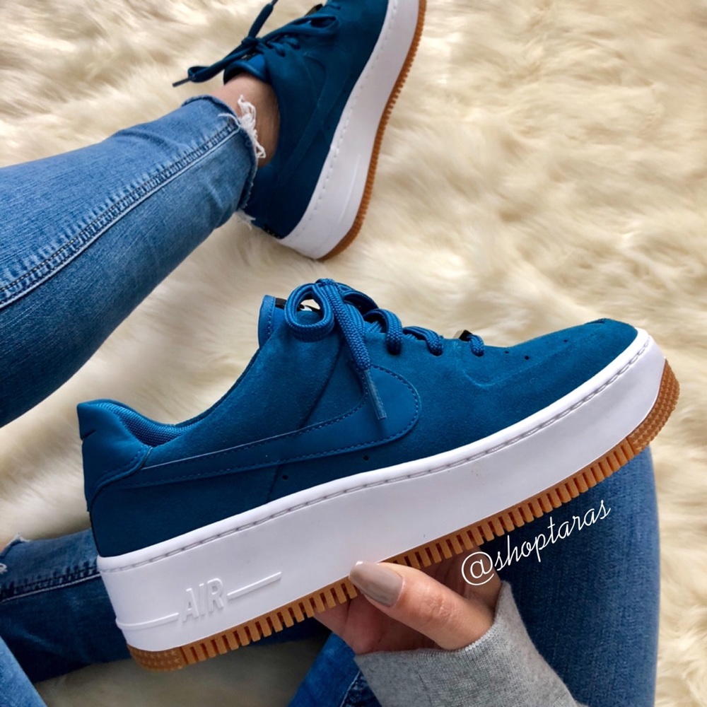 Nike Women’s Teal Blue Suede Platform Sneakers